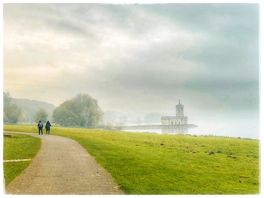 Normanton Church on a misty day